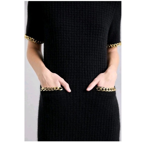 Tory Burch Formal Black Wool Dress Size XL - Picture 6 of 13